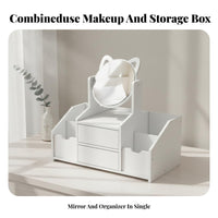 Vanity Case with Mirror Large Capacity Makeup Container Drawer Compartments