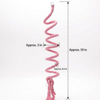Parrot Climbing Toy Spiral Rope Bird Perch, Parrot Perch, Cage Hanging Climbing Toy for Parakeet, Cockatiel, and African Grey Birds