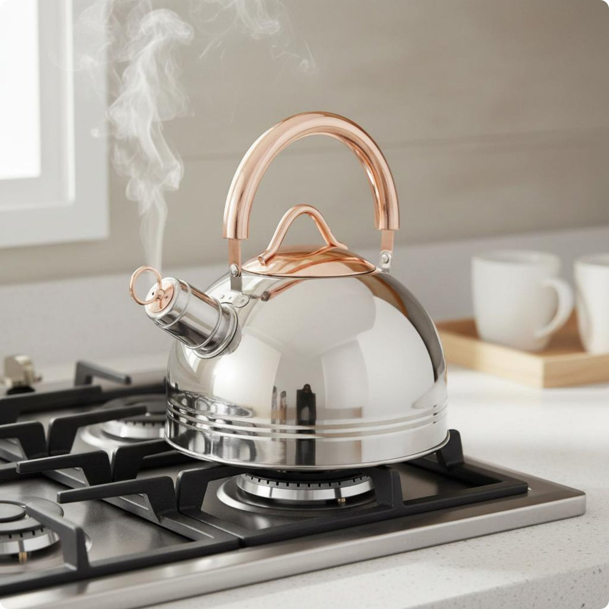 Stovetop Whistling Tea Kettle Induction Compatible Homeware Easy to Clean