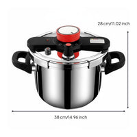 Rotary Knob Control Stainless Steel Pressure Cooker Burst-resistantProof Design Manual Pressure Cooker Long-Lasting Cookware Safety Valve