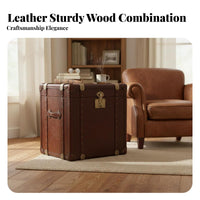 Vintage Suitcase Nightstand Retro Design Decorative raiseTop Trunk for Entryway