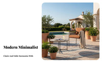 Woven Armchair and Table Set the manufacturerather-Resistant Woven Armchair Set Comfortable Thick paddings for Adults