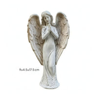 Praying Angel Sculpture Gray Praying Angel Figurine Serene for Desk