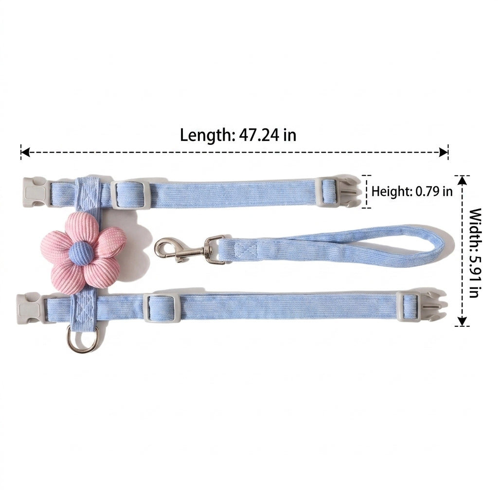 Cat Vest Harness and Leash Set, Adjustable Non-Retractable Leash for Outdoor Walking, Slip-Resistant Walking Harness for Cats, Mesh Material Vest