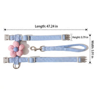 Cat Vest Harness and Leash Set, Adjustable Non-Retractable Leash for Outdoor Walking, Slip-Resistant Walking Harness for Cats, Mesh Material Vest