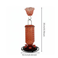 Glass Hummingbird Feeder Flower Shaped Ports Hanging Nectar Bird Feeder Moat