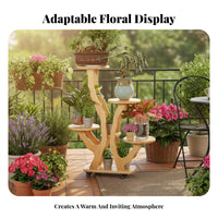 Multi-Tiered Plant Stand Anti-Slip Feet Multi-Level Planter Shelf Easy Assembly