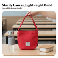 Small Canvas Hand-Carried Bag Korean design Meal Tote Minimalist Design for Women