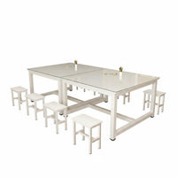 Kindergarten Glass Craft Station Firm Table and Sturdy Kids Group Craft Table Kids Learning Desk for Students, Teachers, Playroom, Home, Homework