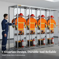 Rotating Turnout Gear Stand Rust-Resistant Firefighter Gear Rack High-Temperature Resistant Double-Sided Fire Suit Cabinet for Firefighters