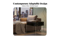 Clear Waterfall End Table Minimalist Design Nightstand Easy to Clean for Bedroom