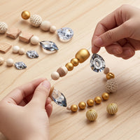 Wooden Bead Suncatcher Kit Diy Crystal Suncatcher Wooden Craft Set for Crafters, Beginners, Window, Porch, Garden