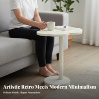Puffy-Shaped Pedestal Table Movable Household Furniture Space Saving for Bedroom