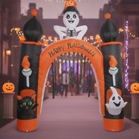 Halloween Archway Decoration Outdoor Inflatable Archway with Skeleton Yard Halloween Inflatable for Homeowners