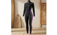 Athletic Swimsuit Front Zipper Long Sleeve Full Body Rash Guard One Piece Waterwear for Women Swimming