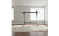 Folding Clothes Drying Rack with Wheels Space-Saving Rolling Drying Rack Metal Freestanding for Balcony
