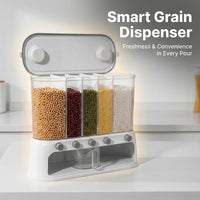 Rotating Grain Dispenser, Food Storage Container, Cereal Dispenser Box, Kitchen Organizer, 6 Compart - Image 8