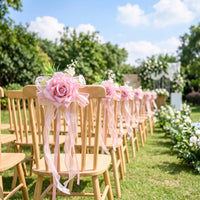 Chair-Back Flower with Ribbons Romantic for Brides