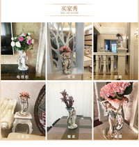 厂家现货欧式天使复古花瓶套装 树脂工艺品摆件结婚礼物批发代理