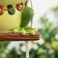 Frog Hanging Planter Hand-Painted Resin Frog Pot Handmade Feel for Patio