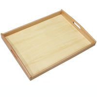Educational Tray with Handles Smooth Wooden Tray with Handles Natural