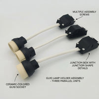 Ceiling Light GU10 Lamp Holder with Junction Box for Living Room, Ceramic Lamp with PA Flame Retardant Material, DIY Lighting, 2A Rated Current