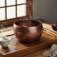2 Pieces Hammered Copper Bowl Sturdy Copper Tea Bowl Decorative