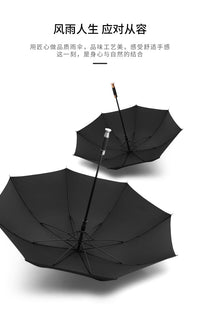 Customizable Long-Handle Umbrella with Gold-Plated Handle