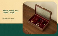 Hardwood jewelry box with plush lining