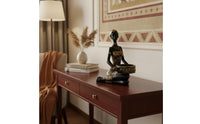 Black Woman Statue Storage Ornament Tabletop Display Tribal-Influenced Candle Holder Gilded Detail Ethnic Lady Ornament for Entryway