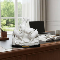 Triad of Goats Statue Figurine Housewarming Gift Feng Shui Sheep Ornament Auspicious Symbol Chinese Astrological Sheep Figurine for Business Owners