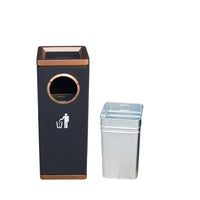 Commercial Upright Trash Can with Grid Long-Lasting Trash Can with Inner Liner Sturdy Floor-Standing Waste Bin Sleek for Hotels, Lobbies, Hallways