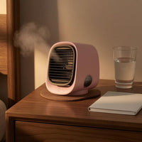 Mini Air Refrigerator Desktop Use USB Desk Fan Rounded Rectangular Home Appliance