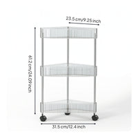 Rolling Corner Organizer Tiered Corner Shelving Rack with Wheels Mobile