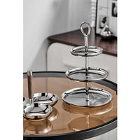 Nordic Light Luxury Stainless Steel Three-Tier Fruit Plate with Stand