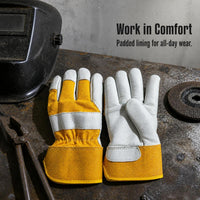 Cowhide Welding Gloves Heat Resistant Industrial Safety Work Gloves