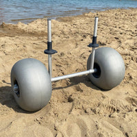 2 Pieces Inflatable PU Tire Sturdy Duty Kayak Trolley Wheel Multi-Terrain