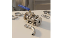 1.5 Inch Ball Valve with Rotating Arm Smooth Rotation Sampling Valve with Tri-Clamp End Long-Lasting Pickup Tube Corrosion-Resistant for Brewing Kettles