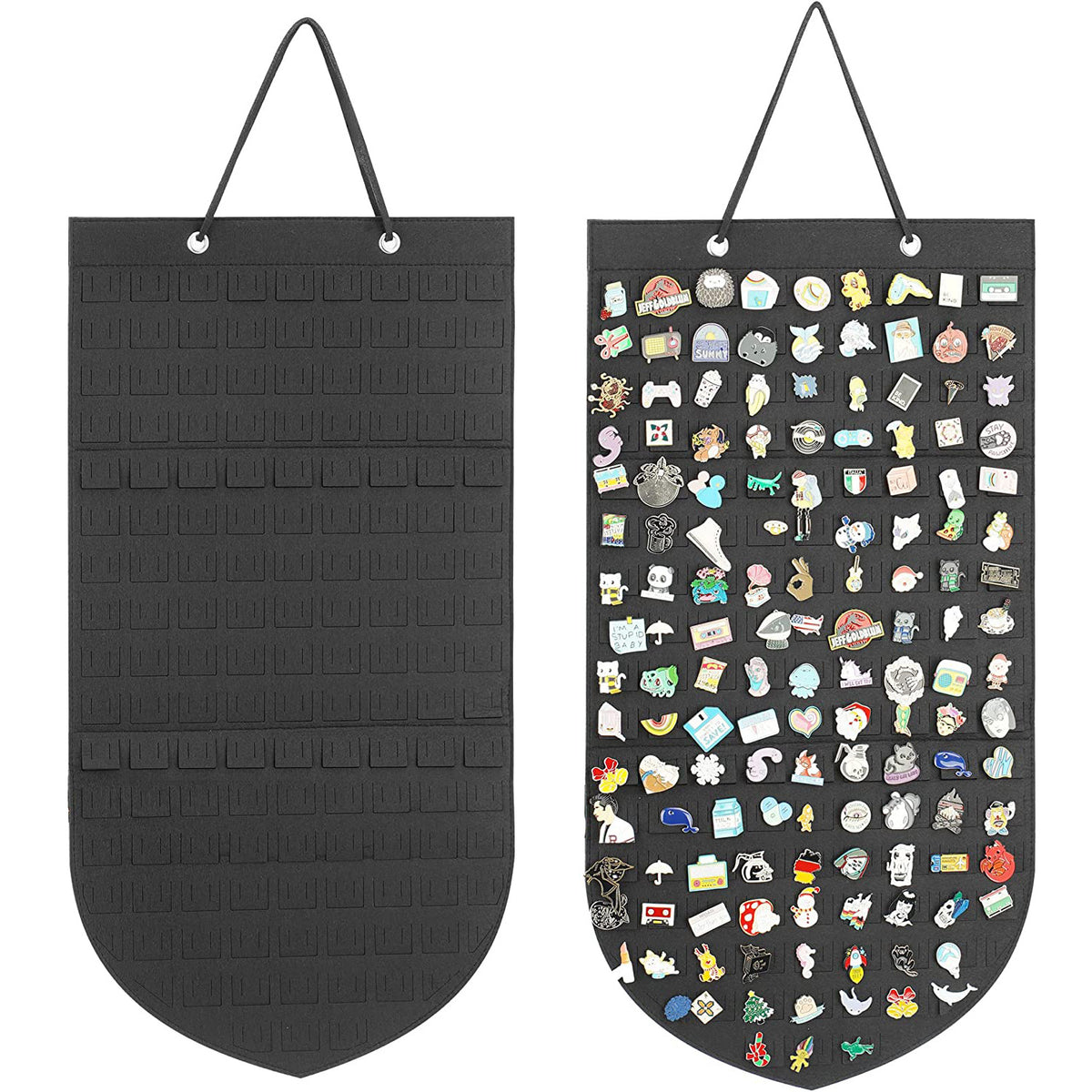 Wall-Mounted Felt Brooch Display Board with Storage Pockets