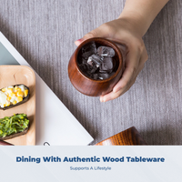 Wooden Tea Cup Multi Drink Use Table Drinkware Multifunctional Reusable for Adults, Event Planners, Outdoor, Picnic, Parties