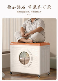 Foldable Storage Cabinet with Wheels, PET, 20-30L