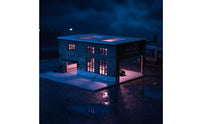 Collectible Factory Diorama Detailed 1:64 Workshop Display Realistic Duplicate LED Lighted Diorama for Collection Room, Office Desk