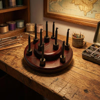 9-Hole Fly Hook Rack Round Fly Hook Display Stand Solid Wood