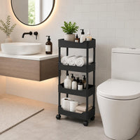 Narrow Rolling Storage Trolley Easy to Move Slim Space Organizer Trolley Sturdy