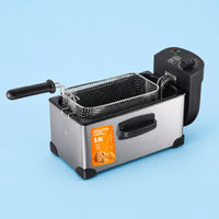 Temperature Control Electric Deep Fryer 110V Deep Fryer with Basket Easy Clean Kitchen Appliance Large Capacity