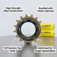 16T Freewheel Single Speed for Folding Bike, Sprocket Replacement for Cyclists, Rear Gear with Chain Oil Included