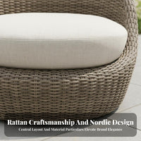 4-Piece Sofa and Armchair Set Weather-Resistant Outdoor Furniture Easy Maintenance Thick paddings for Families, Deck, waterside