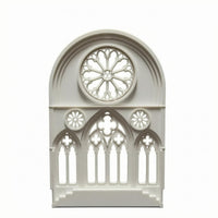 Gothic Window Panel Miniature Cathedral Facade Pointed Arch Rose Window Panel