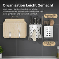 Drill-free Spice Rack Kitchen, Brushed Wall Shelf, Rustproof Kitchen Organizer, Space-saving for Hobby Cooks