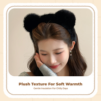 Teddy Headband for Women Soft Plush Elastic Stylish Hairband